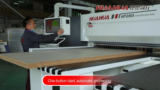 Huahua HP280 Heavy Duty Woodworking Machinery CNC Beam Saw Computer Panel Saw Automatic Wood Cutting Machine